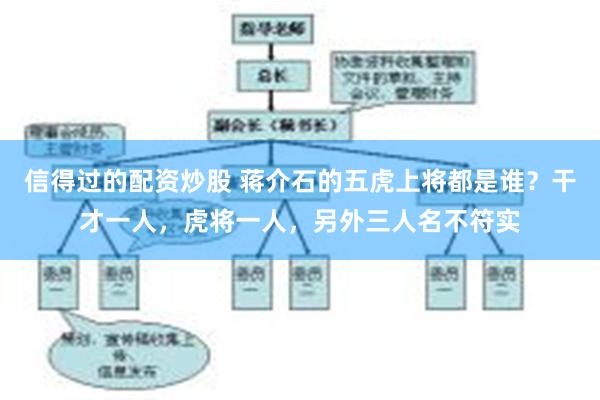 信得过的配资炒股 蒋介石的五虎上将都是谁？干才一人，虎将一人，另外三人名不符实