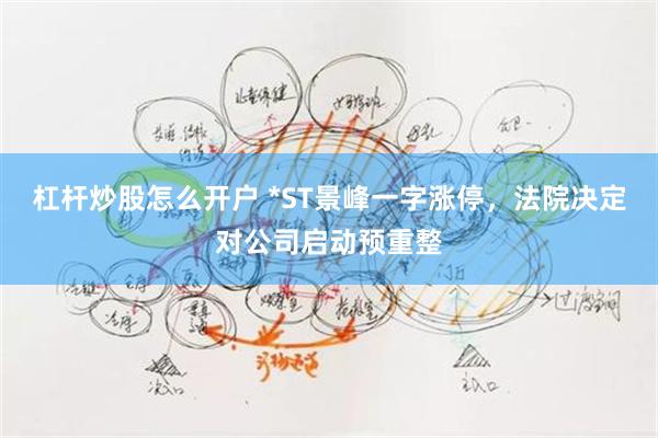 杠杆炒股怎么开户 *ST景峰一字涨停，法院决定对公司启动预重整