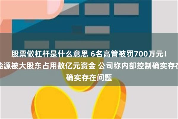 股票做杠杆是什么意思 6名高管被罚700万元！海越能源被大股东占用数亿元资金 公司称内部控制确实存在问题