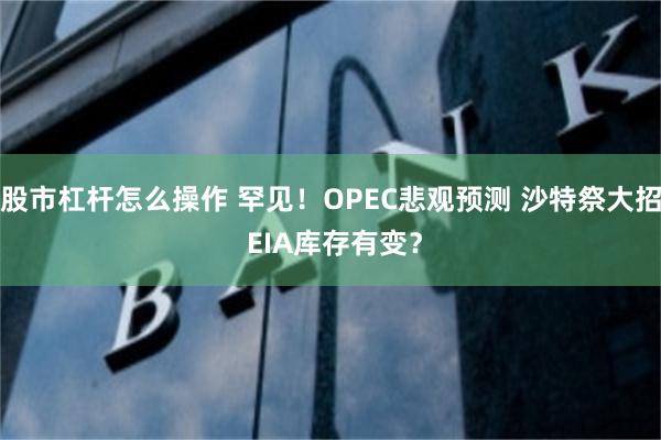 股市杠杆怎么操作 罕见！OPEC悲观预测 沙特祭大招 EIA库存有变？